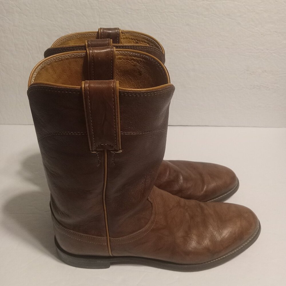 Justin Boots Men's Roper Leather Western Boots 3163 Marbled Brown Size 9B